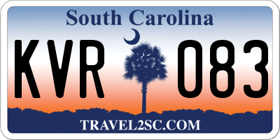 SC license plate KVR083