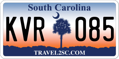 SC license plate KVR085