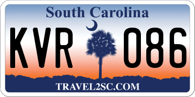 SC license plate KVR086