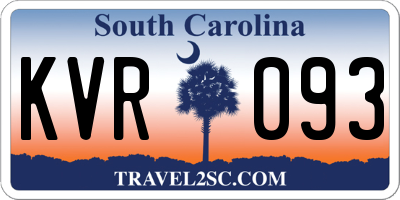 SC license plate KVR093