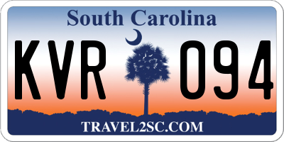 SC license plate KVR094