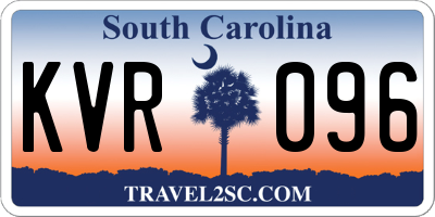 SC license plate KVR096
