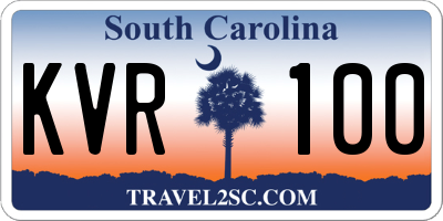 SC license plate KVR100