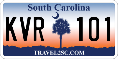 SC license plate KVR101