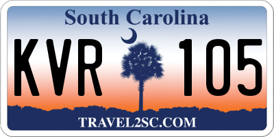 SC license plate KVR105