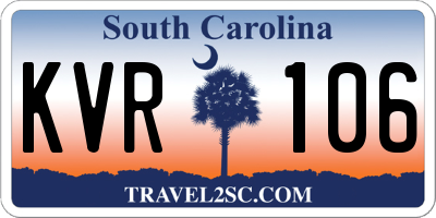 SC license plate KVR106