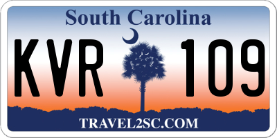 SC license plate KVR109
