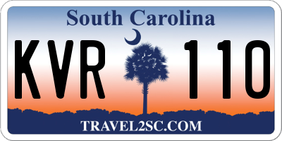 SC license plate KVR110