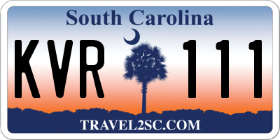 SC license plate KVR111