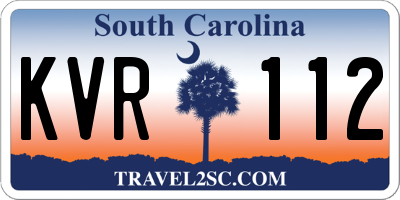 SC license plate KVR112
