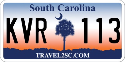 SC license plate KVR113