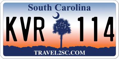 SC license plate KVR114