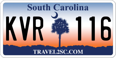SC license plate KVR116
