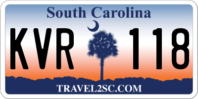 SC license plate KVR118