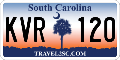 SC license plate KVR120