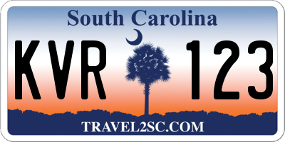 SC license plate KVR123