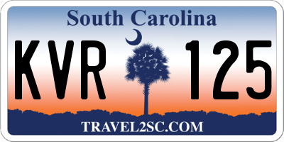 SC license plate KVR125