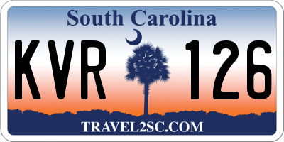 SC license plate KVR126