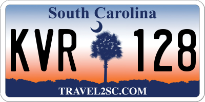 SC license plate KVR128