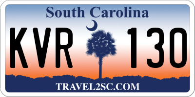 SC license plate KVR130