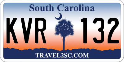 SC license plate KVR132