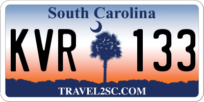 SC license plate KVR133