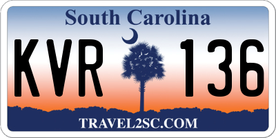 SC license plate KVR136