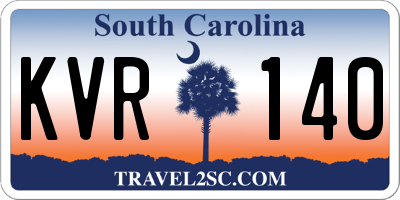 SC license plate KVR140