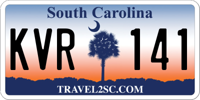 SC license plate KVR141