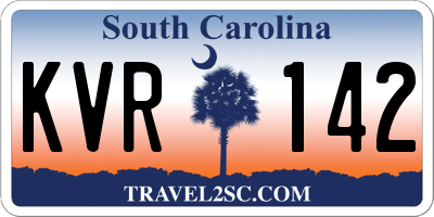 SC license plate KVR142