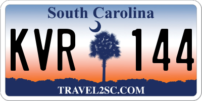 SC license plate KVR144
