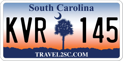 SC license plate KVR145