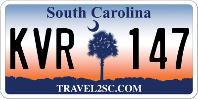 SC license plate KVR147