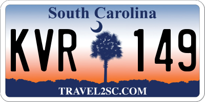 SC license plate KVR149