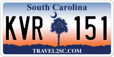 SC license plate KVR151
