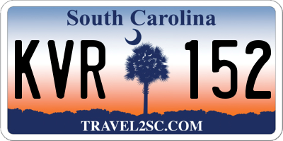 SC license plate KVR152