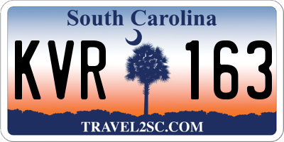 SC license plate KVR163