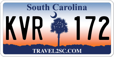 SC license plate KVR172