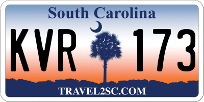 SC license plate KVR173