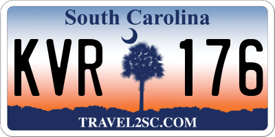 SC license plate KVR176