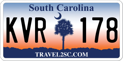 SC license plate KVR178