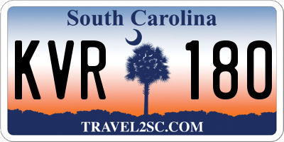 SC license plate KVR180