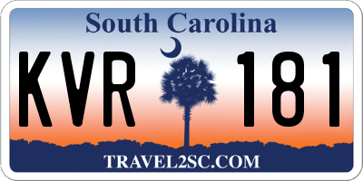 SC license plate KVR181