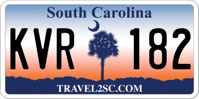 SC license plate KVR182