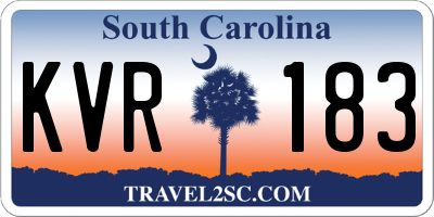 SC license plate KVR183
