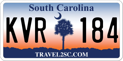 SC license plate KVR184