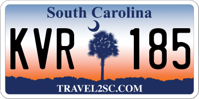 SC license plate KVR185