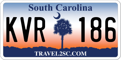 SC license plate KVR186