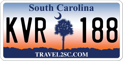 SC license plate KVR188