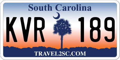 SC license plate KVR189